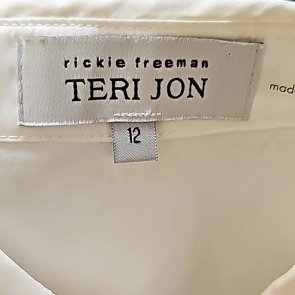 Rickie Freeman Fot Teri Jon Two Tone Bow Shirt Dress - Picture 11 of 11